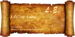 Láng Emma névjegykártya
