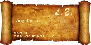 Láng Emma névjegykártya